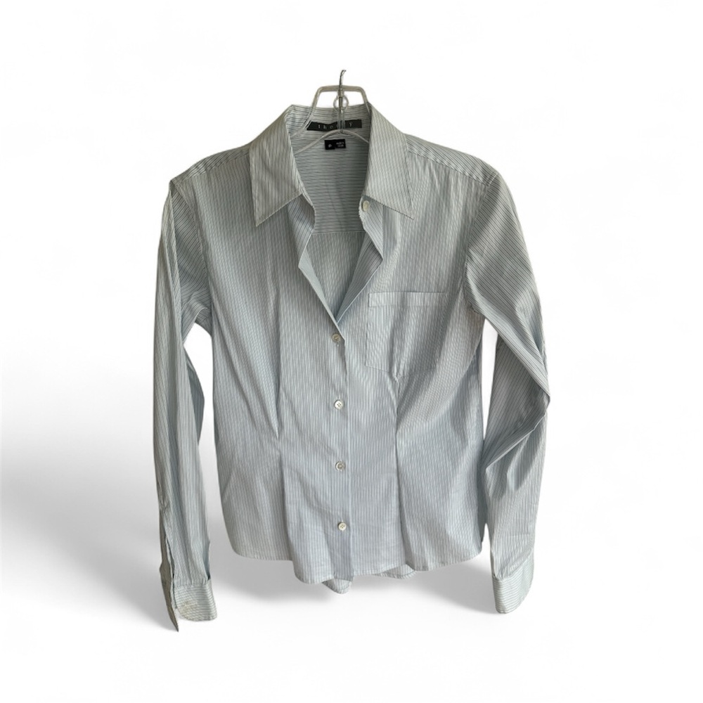 Theory Light Blue Striped Shirt